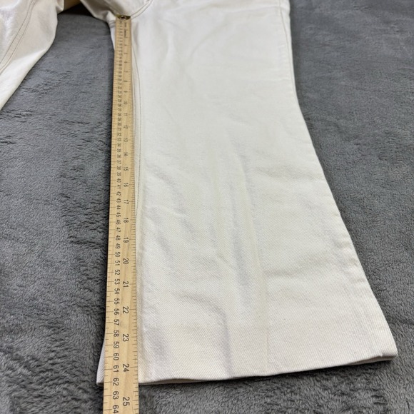 We The Free People Jeans Womens 30 Laurel Canyon Flare Ivory High Rise (Mended) - Picture 14 of 16